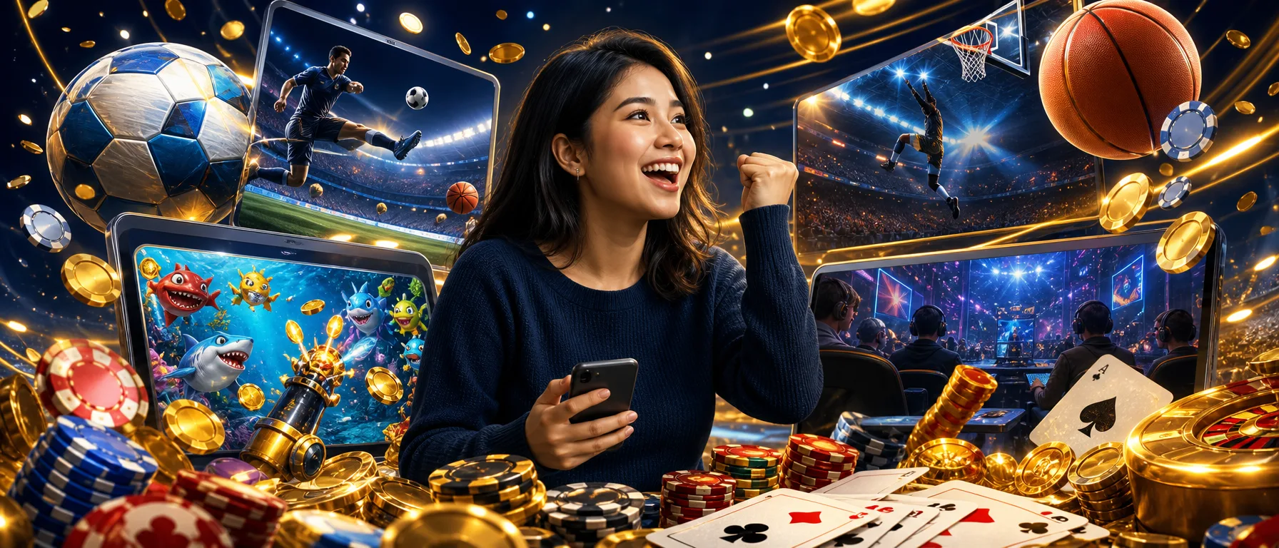 One Platform, Three Ways to Play. From fishing games to sports betting and esports, ACE66 brings a wide cat… – sportsbook stadium illustration